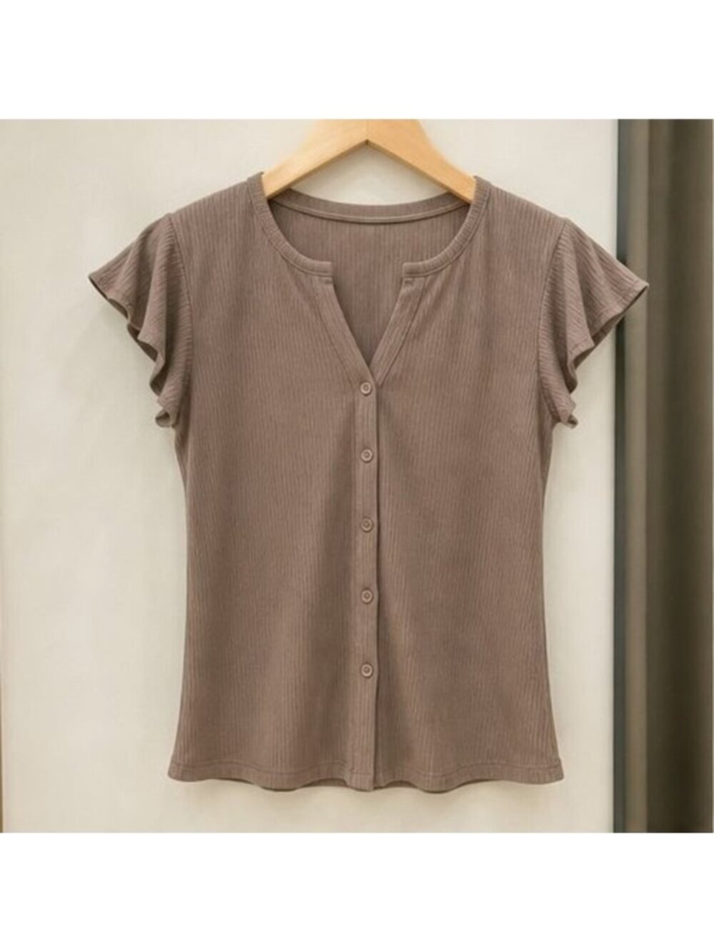 Taupe Peplum Top